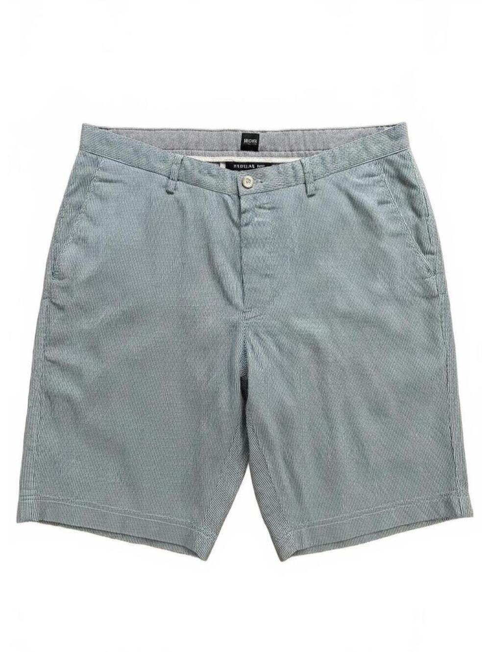 Hugo Boss Clyde1-W Men’s Shorts 34R Blue White Pinstripe Cotton Classic Summer